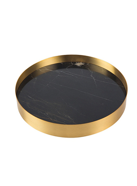 北欧式黄铜新古典风大理石托盘
