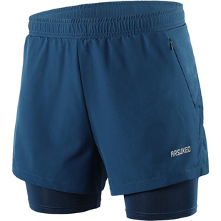 艾速欧运动短裤男夏双层速干透气防走光马拉松训练健身三分跑步裤