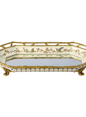 凤凰美居欧式风陶瓷茶几镜面托盘