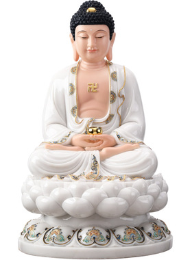 圆通佛具汉白玉石雕释迦牟尼摆件