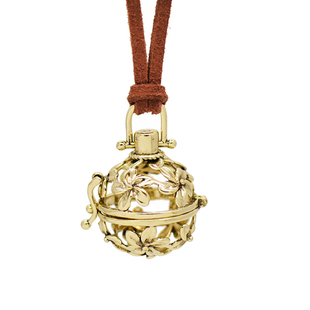 森女风小清新毛衣链挂坠花朵雕花香薰球吊坠镂空香囊球可打开项链