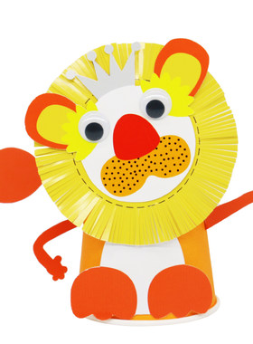 幼儿园纸杯纸盘子儿童立体动物