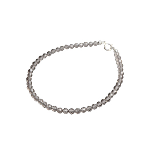 Ciel原创手工天然冰种黑曜石手链极细小3mm切面脚链项链补水情侣