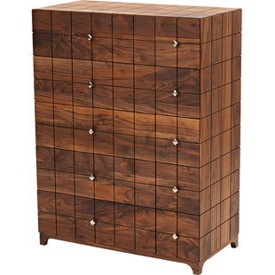 多少 百宝边柜 北美黑胡桃玄关柜实木隔断玄关柜风现代简约门厅柜