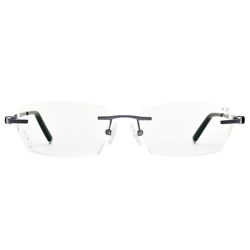 切边男士老花镜 无框纯钛智能老花眼镜 商务老光远近两用老视镜色