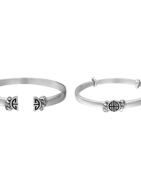 原创设计风福寿双全纯银爱情手镯