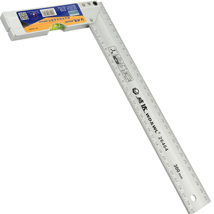 威达公制钢拐尺钢直尺带水平铝合金角尺90度角尺木工尺直角拐尺