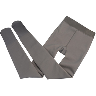 心宇1763秋冬女黑灰透肤假透肉加绒微压一体无缝踩脚连裤打底袜子