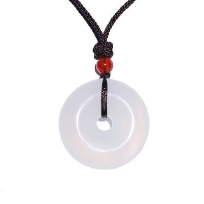 天然冰种岫玉送礼宝宝护身平安扣