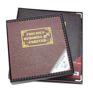 高档 皮面相册 5/6/7/8/9/10/12寸 自粘式粘贴覆膜式DIY影集 80面