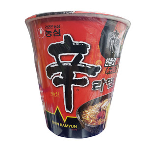 韩国进口农心辛拉面小杯碗面65g方便面泡面拉面桶装 满5桶包邮