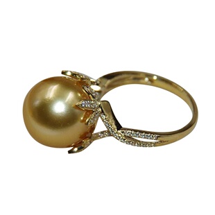 2019新品正圆无暇大溪地黑珍珠戒指南洋金珍珠活口戒指白珍珠女款