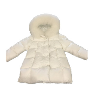 儿童宝宝中大童装婴幼儿加厚狐狸大毛领中长款女童红色羽绒服外套