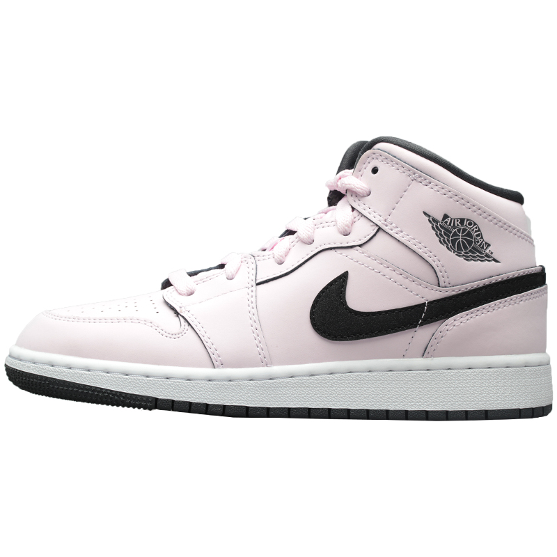 牛哄哄 Air Jordan1 Mid AJ1黑钩樱花粉情人节 555112-601