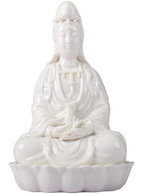 观音菩萨风用具白色陶瓷摆件