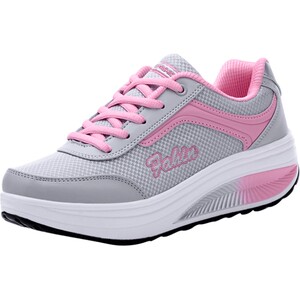 运动鞋女睿登2025秋季新款坡跟厚底摇摇鞋增高休闲鞋子女鞋