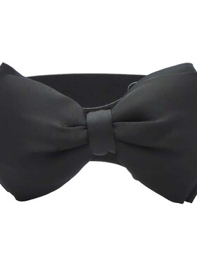 黑色蕾丝腰封女蝴蝶结宽腰带裙带