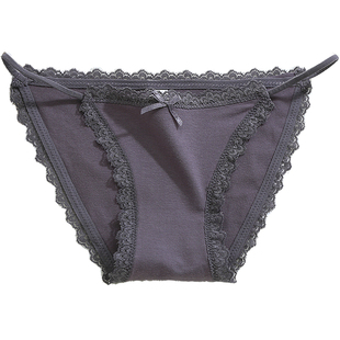 买3送1细带内裤女纯棉低腰性感蕾丝边无痕少女底裤大码女士三角裤