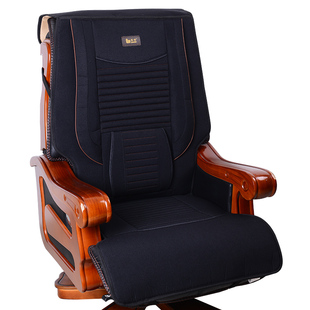 布兜老板椅坐垫四季麻大班椅专用坐垫椅垫办公室四季防滑透气椅套