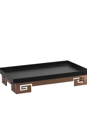 新中式风铁艺托盘长方形软装饰品