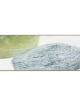 ins长方形青色横版单幅装饰画