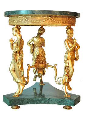 法式风翅膀黄铜大理石书房桌子