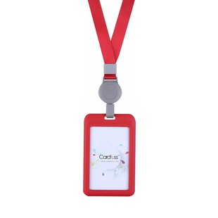 卡富仕时尚后盖卡套伸缩易拉扣卡套带挂绳定制员工厂牌挂牌挂脖可伸缩门禁卡套带一体伸缩吊绳多功能工作证牌
