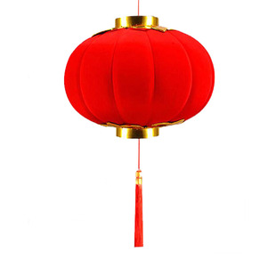 2026新年大红植绒小灯笼挂饰春节盆景户外室内创意结婚庆节日装饰