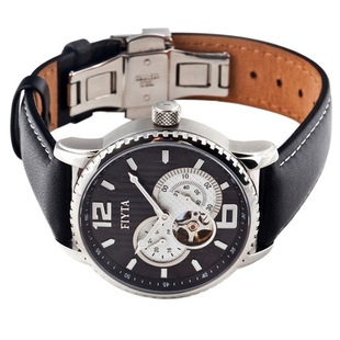 正品飞亚达男士手表摄影师缕空自动机械男表黑盘黑带GA8242.WBB