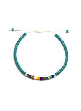 925银湖蓝色可调节好朋友手绳