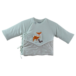 小石头棉袄冬加厚男女宝宝挖背小袄保暖棉衣0-1个月新生儿满月服