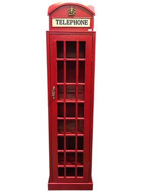 欧式风实木收纳柜酒吧复古电话亭