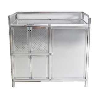 加厚铝合金厨房灶台柜碗柜不锈钢餐边柜煤气罩液化气柜阳台储物柜