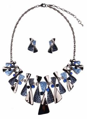 新娘短款彩色宝石夸张首饰套装