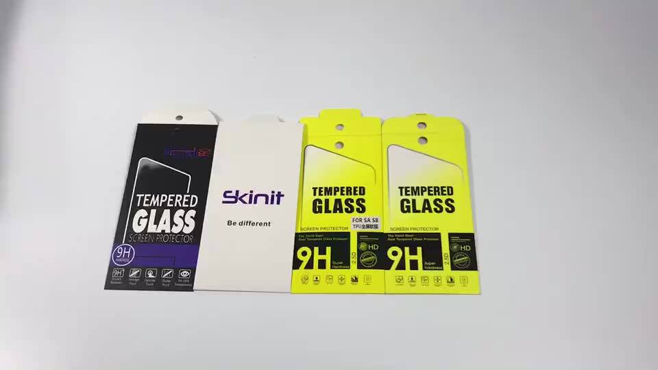 Customized Phone Screen Protector Green Paper Packing /tempered Glass