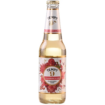 tempt整箱丹麦草莓味24瓶西打酒