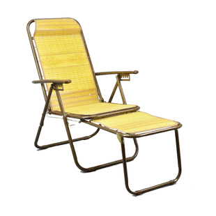 红钻王钢网竹席夏凉折叠午休椅子睡椅懒人休闲沙滩椅陪护椅躺椅竹