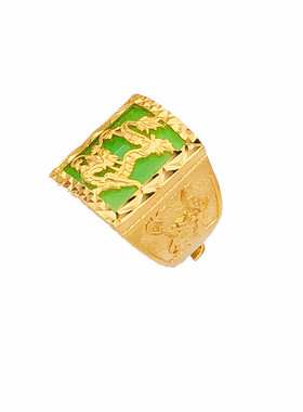 金店同款金镶玉沙金男久不掉色铜