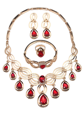 首饰耳环四件套新娘礼服晚宴项链