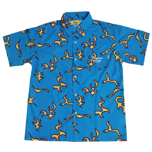 GOLF WANG BLUE FIRE SHIRT蓝色火焰Tee恤短袖夏威夷男女同款衬衫