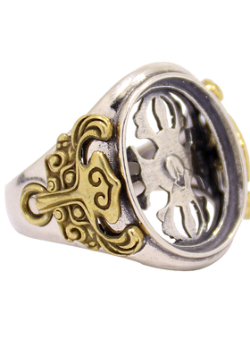 diy时尚风电镀蜜蜡镶嵌戒指空托