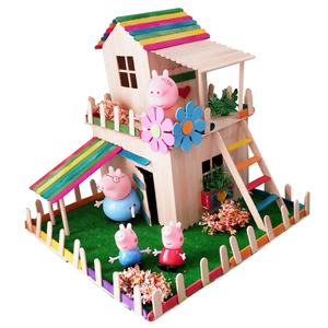 diy幼儿房子小屋冰棒拼装模型