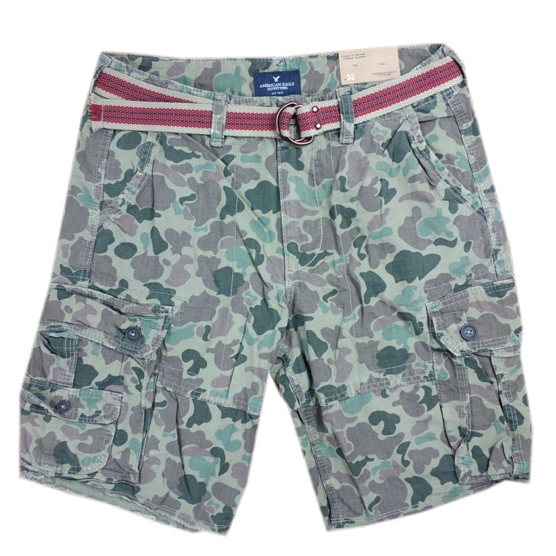 美国 American Eagle/AE美国鹰 男士经典时尚休闲迷彩工装短裤