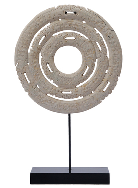 雕刻做旧玄关摆件玄关玉石复古