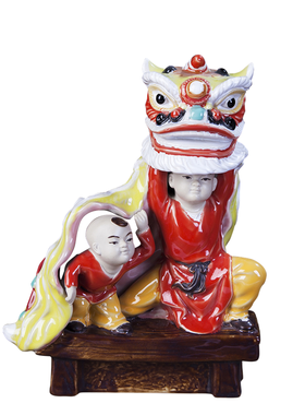 舞狮石湾公仔家居客厅送礼工艺品