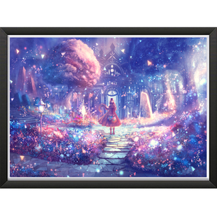 5d钻石画满钻卡通风景卧室客厅儿童2025新款点砖石十字绣小件梦幻