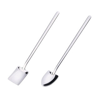 304不锈钢长柄小勺搅拌勺调料咖啡加长创意冰勺甜品蜂蜜铲形勺子