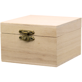 正方形翻盖木盒首饰盒原木胚木胎盒子DIY彩绘漆器漆艺漆漆画材料