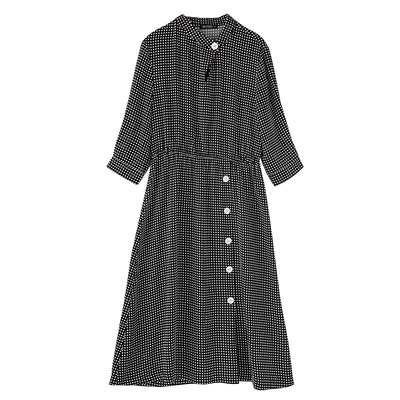 欧美大码女装秋季新款格子连衣裙