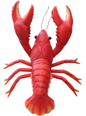 玻璃钢龙虾模型店海鲜排档雕塑